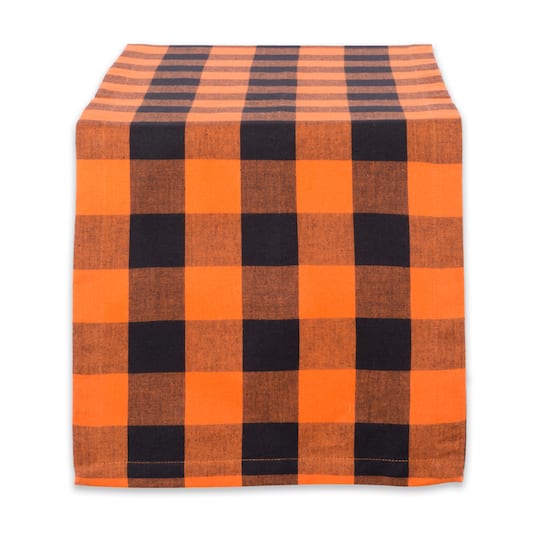 DII® 72" Buffalo Check Table Runner in Orange/Black | 14" x 72" | Michaels®